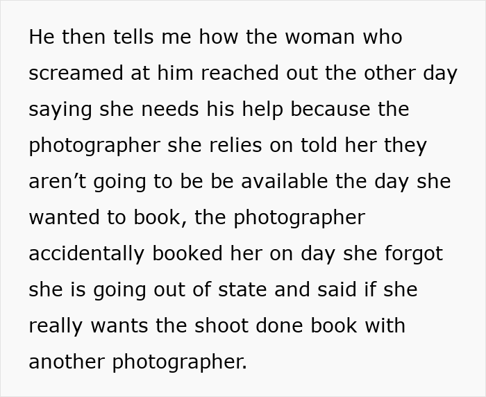 Photographer Has The Perfect Response After An Entitled Woman Demands He Honor A “Promise” He Never Made Photographer Has The Perfect Response After An Entitled Woman Demands He Honor A “Promise” He Never Made