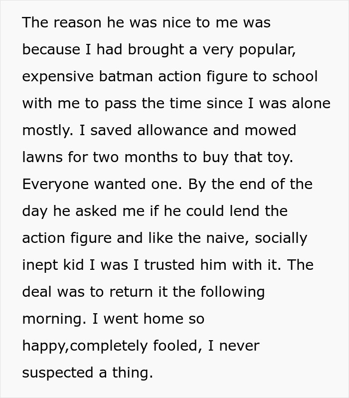 Bully Gaslights Kid Over A Batman Toy, It Costs Him $950K When They Meet Again 20 Years Later Bully Gaslights Kid Over A Batman Toy, It Costs Him $950K When They Meet Again 20 Years Later
