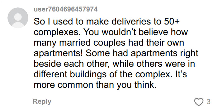 Woman Claims Moving Into Separate Apartment From Her Husband Has Been “Amazing” For Their Marriage Woman Claims Moving Into Separate Apartment From Her Husband Has Been “Amazing” For Their Marriage