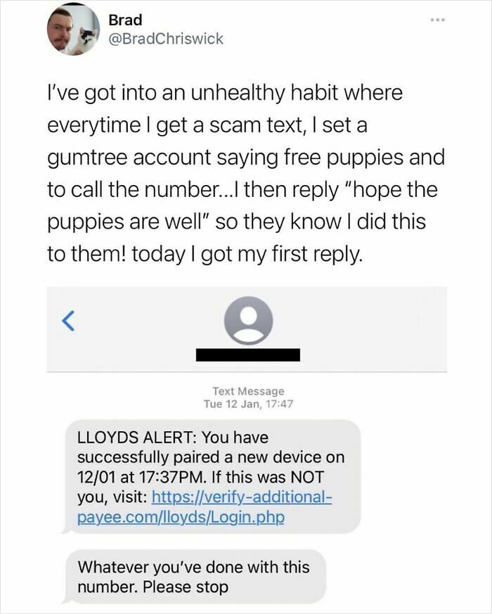“Rookie Move”: 55 Times Scammers Messed With The Wrong Person, And Hilarity Ensued (New Pics) “Rookie Move”: 55 Times Scammers Messed With The Wrong Person, And Hilarity Ensued (New Pics)