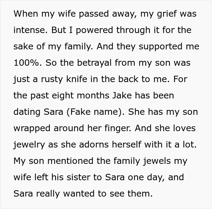 Son Steals A Family Heirloom To Propose, And Then Accuses His Dad Of Ruining His Life Son Steals A Family Heirloom To Propose, And Then Accuses His Dad Of Ruining His Life