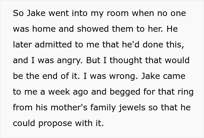 Son Steals A Family Heirloom To Propose, And Then Accuses His Dad Of Ruining His Life Son Steals A Family Heirloom To Propose, And Then Accuses His Dad Of Ruining His Life