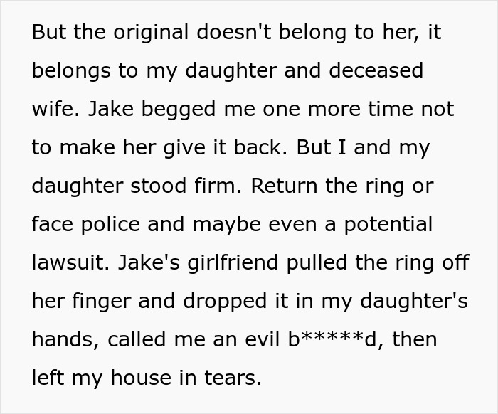 Son Steals A Family Heirloom To Propose, And Then Accuses His Dad Of Ruining His Life Son Steals A Family Heirloom To Propose, And Then Accuses His Dad Of Ruining His Life