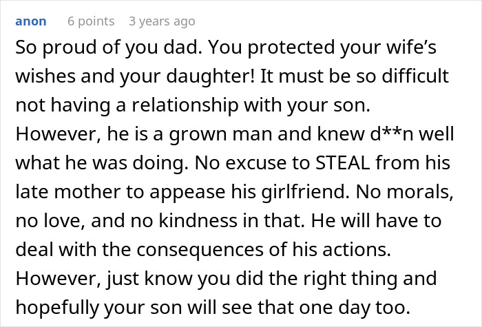 Son Steals A Family Heirloom To Propose, And Then Accuses His Dad Of Ruining His Life Son Steals A Family Heirloom To Propose, And Then Accuses His Dad Of Ruining His Life