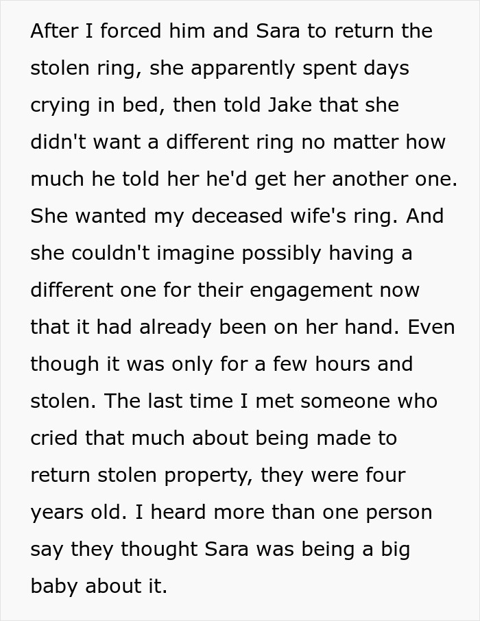 Son Steals A Family Heirloom To Propose, And Then Accuses His Dad Of Ruining His Life Son Steals A Family Heirloom To Propose, And Then Accuses His Dad Of Ruining His Life