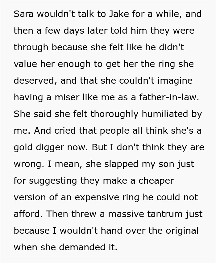 Son Steals A Family Heirloom To Propose, And Then Accuses His Dad Of Ruining His Life Son Steals A Family Heirloom To Propose, And Then Accuses His Dad Of Ruining His Life