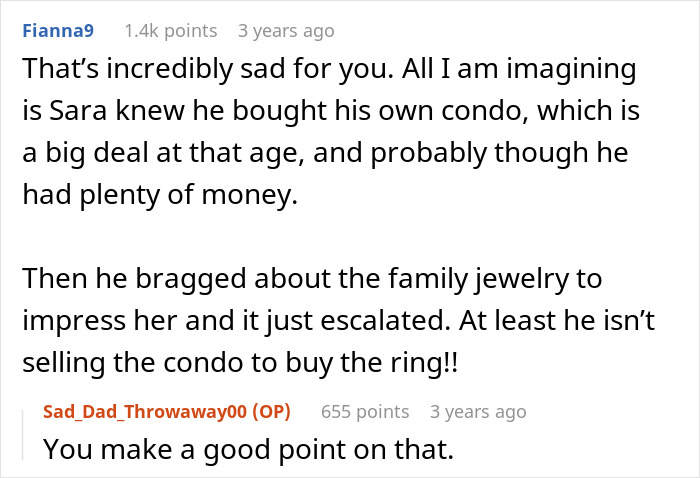 Son Steals A Family Heirloom To Propose, And Then Accuses His Dad Of Ruining His Life Son Steals A Family Heirloom To Propose, And Then Accuses His Dad Of Ruining His Life