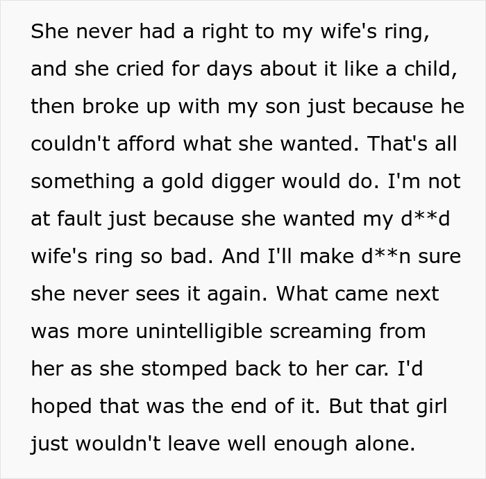 Son Steals A Family Heirloom To Propose, And Then Accuses His Dad Of Ruining His Life Son Steals A Family Heirloom To Propose, And Then Accuses His Dad Of Ruining His Life