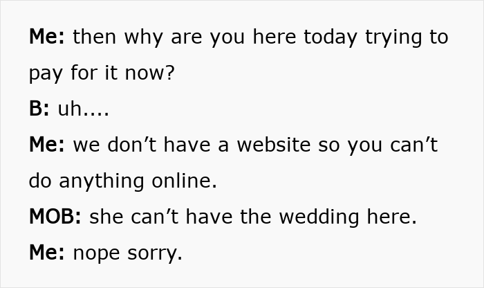 Bride Comes In To Pay For Wedding One Day Before Getting Married, Surprised They Kick Her Out Bride Comes In To Pay For Wedding One Day Before Getting Married, Surprised They Kick Her Out