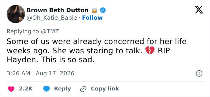 “She Was Starting To Talk”: Hayden Panettiere’s Passing Sparks Dark Theory After Fans Note Recent Revelation “She Was Starting To Talk”: Hayden Panettiere’s Passing Sparks Dark Theory After Fans Note Recent Revelation