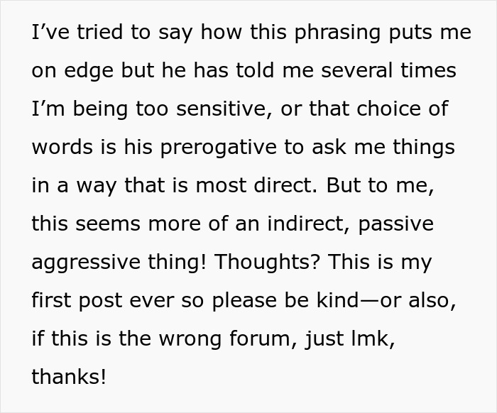 Wife Says Her Hubby’s Questions Put Her On Edge, He Tells Her She’s Making A Big Deal Out Of Nothing