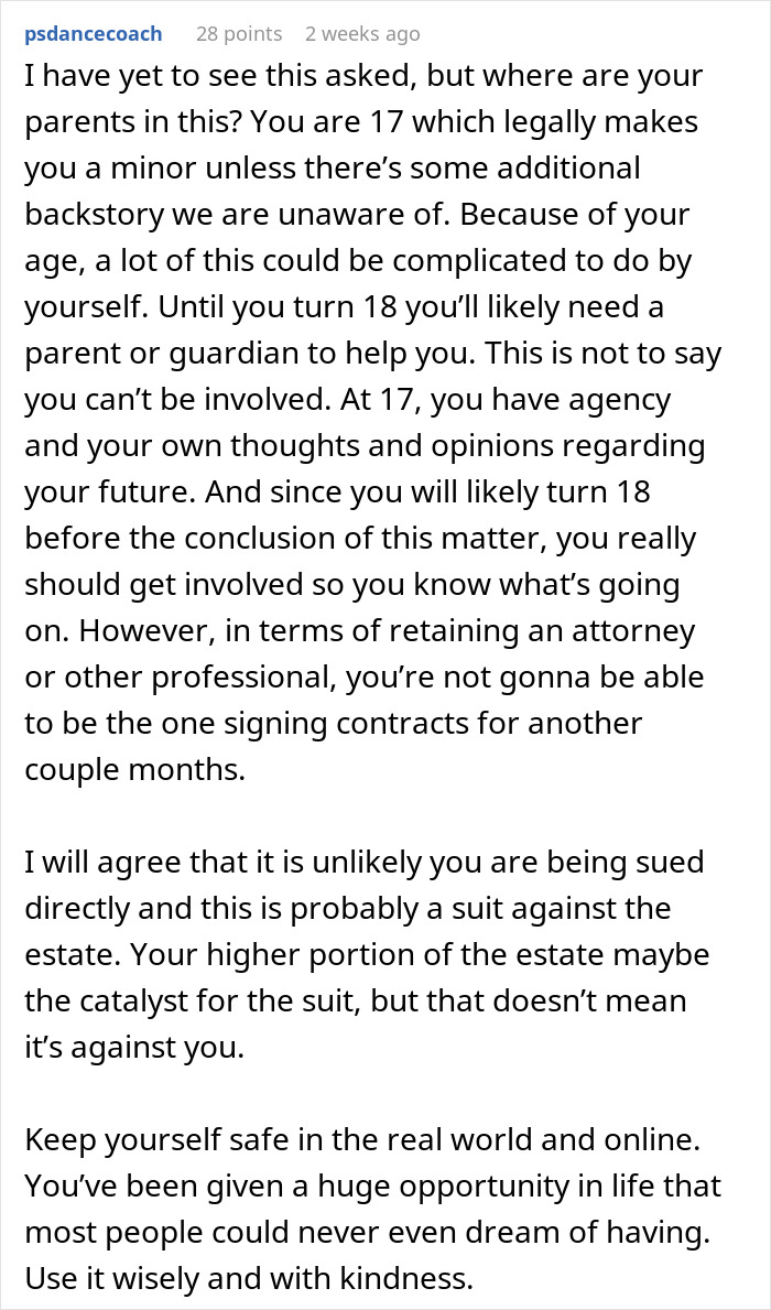 Grandparents Leave 5.2 Million To 17YO In Will, Estranged Uncle Tries To Prove It Was Manipulated