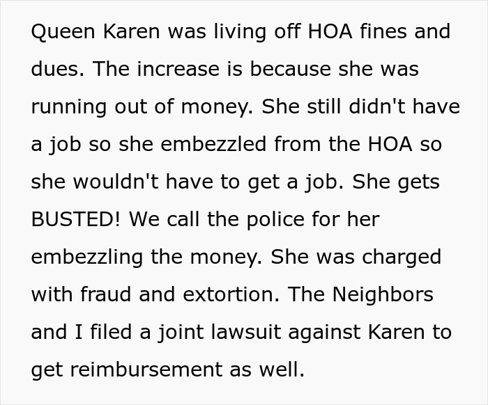 HOA “Queen Karen” Fines Everyone Over Minor Rules, Residents Discover Where Their Extra Dues Went
