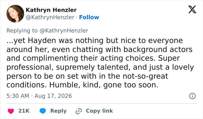 Extra Who Worked With Hayden Panettiere Reveals Her Behavior Under “Not-So-Great Conditions” Extra Who Worked With Hayden Panettiere Reveals Her Behavior Under “Not-So-Great Conditions”