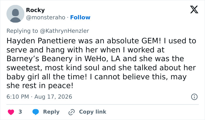 Extra Who Worked With Hayden Panettiere Reveals Her Behavior Under “Not-So-Great Conditions” Extra Who Worked With Hayden Panettiere Reveals Her Behavior Under “Not-So-Great Conditions”
