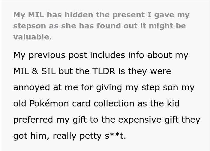 Grandma Accuses Person Of “Buying” Their Stepson’s Love With Gifts, Then Shows Her True Colors Grandma Accuses Person Of “Buying” Their Stepson’s Love With Gifts, Then Shows Her True Colors