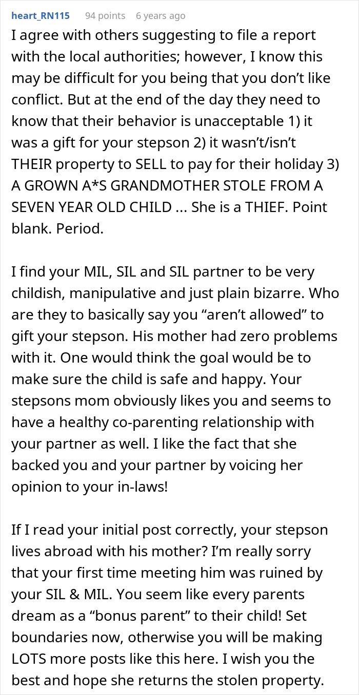 Grandma Accuses Person Of “Buying” Their Stepson’s Love With Gifts, Then Shows Her True Colors Grandma Accuses Person Of “Buying” Their Stepson’s Love With Gifts, Then Shows Her True Colors