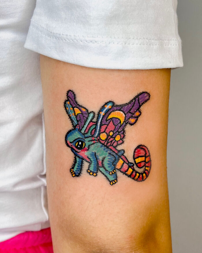 30 Tattoos By This Artist Inspired By The Unfiltered Creativity Of Childhood Crayon Drawings