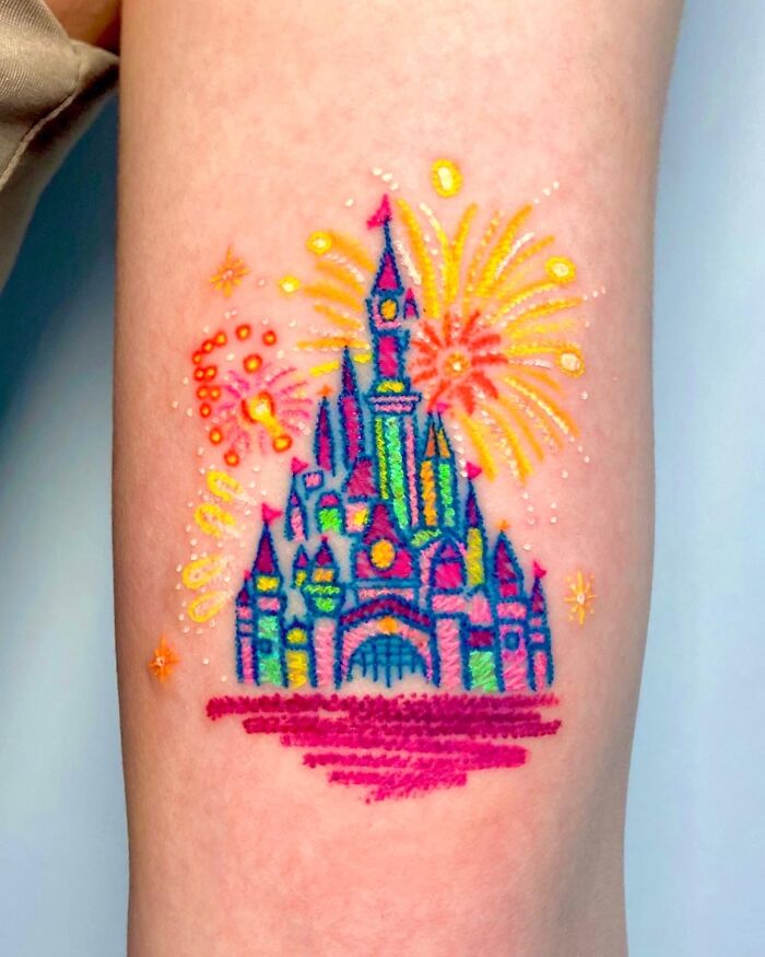 30 Tattoos By This Artist Inspired By The Unfiltered Creativity Of Childhood Crayon Drawings