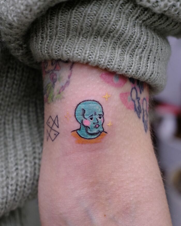 30 Tattoos By This Artist Inspired By The Unfiltered Creativity Of Childhood Crayon Drawings