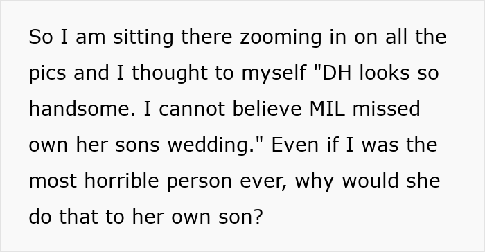 Bride Sends Estranged MIL Photos Of Her Wedding, She Gets Angry And Claims The Bride Was Gloating Bride Sends Estranged MIL Photos Of Her Wedding, She Gets Angry And Claims The Bride Was Gloating