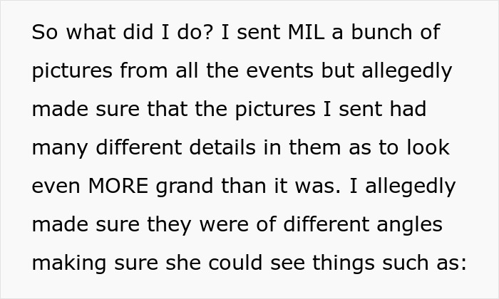Bride Sends Estranged MIL Photos Of Her Wedding, She Gets Angry And Claims The Bride Was Gloating Bride Sends Estranged MIL Photos Of Her Wedding, She Gets Angry And Claims The Bride Was Gloating