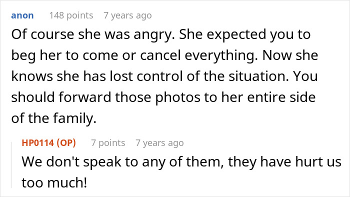 Bride Sends Estranged MIL Photos Of Her Wedding, She Gets Angry And Claims The Bride Was Gloating Bride Sends Estranged MIL Photos Of Her Wedding, She Gets Angry And Claims The Bride Was Gloating