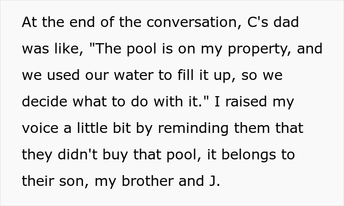 Parents Deny Guy’s Brother Access To Pool He Paid For, So He Buys A Hot Tub For The Boys Instead Parents Deny Guy’s Brother Access To Pool He Paid For, So He Buys A Hot Tub For The Boys Instead