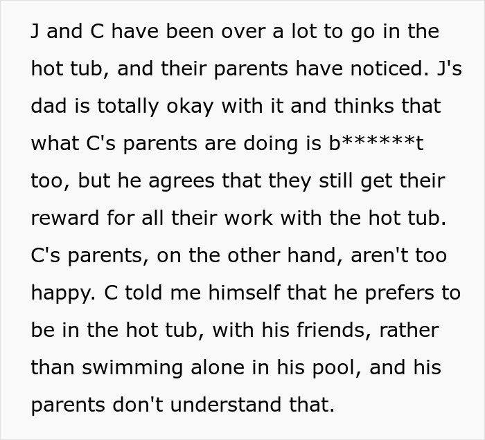 Parents Deny Guy’s Brother Access To Pool He Paid For, So He Buys A Hot Tub For The Boys Instead Parents Deny Guy’s Brother Access To Pool He Paid For, So He Buys A Hot Tub For The Boys Instead