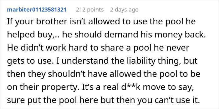Parents Deny Guy’s Brother Access To Pool He Paid For, So He Buys A Hot Tub For The Boys Instead Parents Deny Guy’s Brother Access To Pool He Paid For, So He Buys A Hot Tub For The Boys Instead