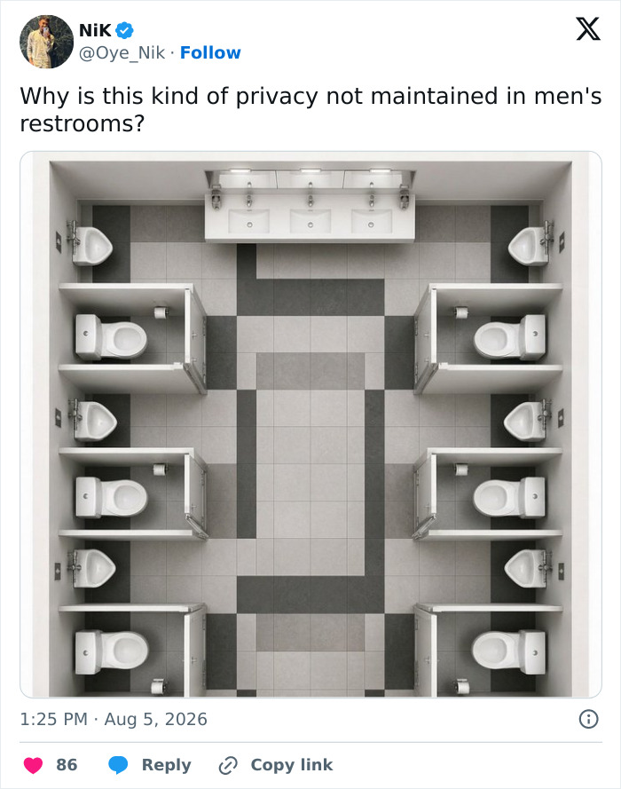 Viral Debate Erupts After Women Can’t Understand Why Men Insist Creative Bathroom Design “Wouldn’t Work” Viral Debate Erupts After Women Can’t Understand Why Men Insist Creative Bathroom Design “Wouldn’t Work”
