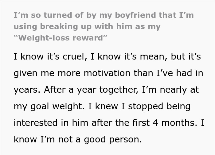 Woman Uses Her Disgust With Her Boyfriend As Inspiration To Lose Weight