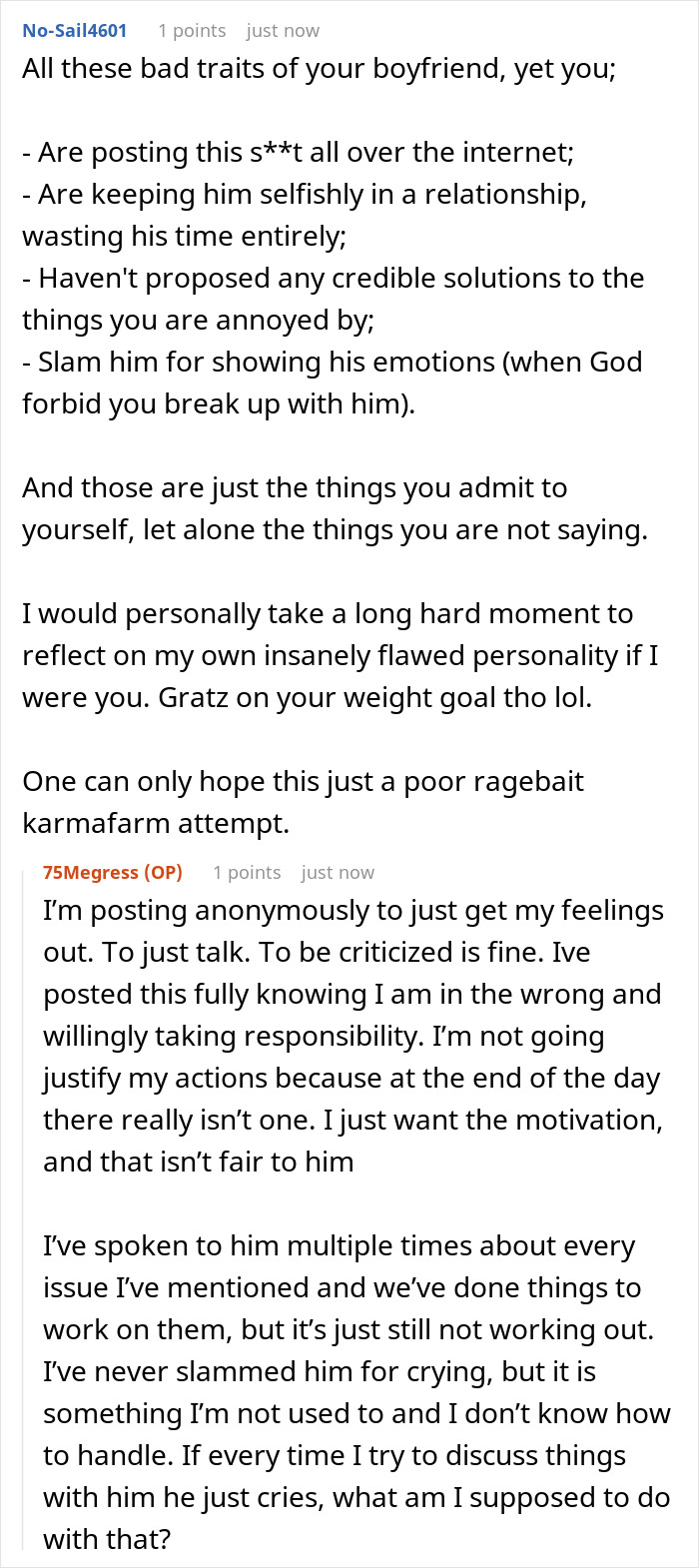Woman Uses Her Disgust With Her Boyfriend As Inspiration To Lose Weight