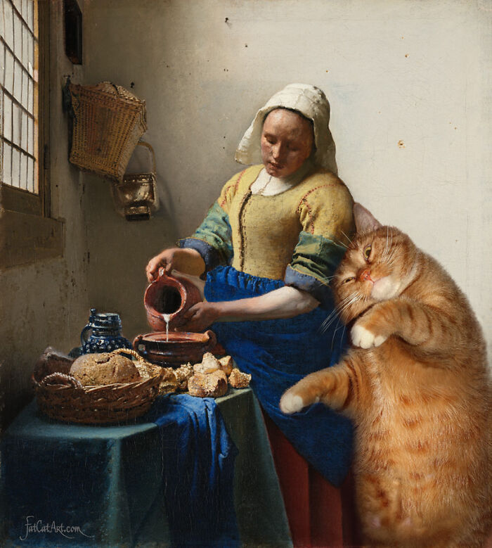 Artist Puts A Hilarious Twist On Famous Classical Paintings By Including Her Fat Orange Cat (42 New Pics) Artist Puts A Hilarious Twist On Famous Classical Paintings By Including Her Fat Orange Cat (42 New Pics)