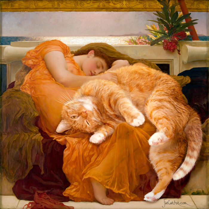 Artist Puts A Hilarious Twist On Famous Classical Paintings By Including Her Fat Orange Cat (42 New Pics) Artist Puts A Hilarious Twist On Famous Classical Paintings By Including Her Fat Orange Cat (42 New Pics)