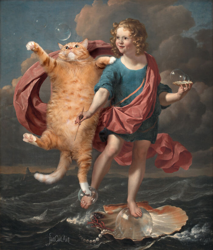 Artist Puts A Hilarious Twist On Famous Classical Paintings By Including Her Fat Orange Cat (42 New Pics) Artist Puts A Hilarious Twist On Famous Classical Paintings By Including Her Fat Orange Cat (42 New Pics)