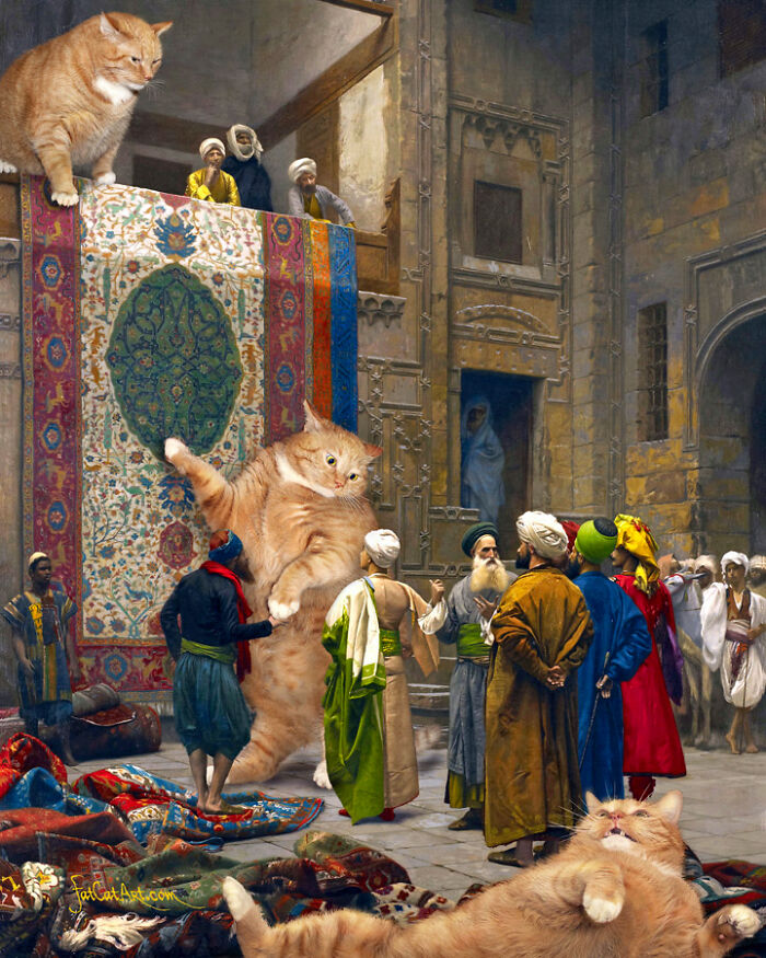 Artist Puts A Hilarious Twist On Famous Classical Paintings By Including Her Fat Orange Cat (42 New Pics) Artist Puts A Hilarious Twist On Famous Classical Paintings By Including Her Fat Orange Cat (42 New Pics)