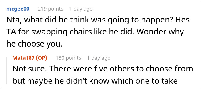 Worker Swaps Chairs Behind Colleague’s Back As His One Is Broken, Wants It Back After Getting Fixed Worker Swaps Chairs Behind Colleague’s Back As His One Is Broken, Wants It Back After Getting Fixed