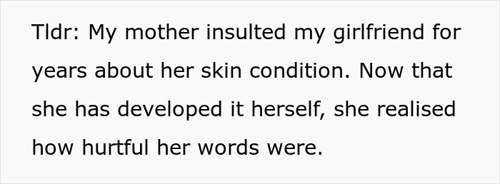 Guy’s Mom Makes His GF’s Vitiligo Her Favorite Insult, Stops Laughing When She Develops It Herself Guy’s Mom Makes His GF’s Vitiligo Her Favorite Insult, Stops Laughing When She Develops It Herself