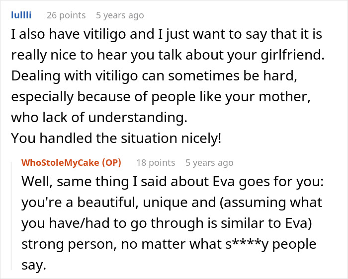 Guy’s Mom Makes His GF’s Vitiligo Her Favorite Insult, Stops Laughing When She Develops It Herself Guy’s Mom Makes His GF’s Vitiligo Her Favorite Insult, Stops Laughing When She Develops It Herself