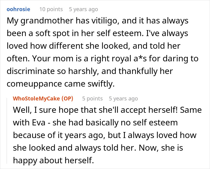 Guy’s Mom Makes His GF’s Vitiligo Her Favorite Insult, Stops Laughing When She Develops It Herself Guy’s Mom Makes His GF’s Vitiligo Her Favorite Insult, Stops Laughing When She Develops It Herself