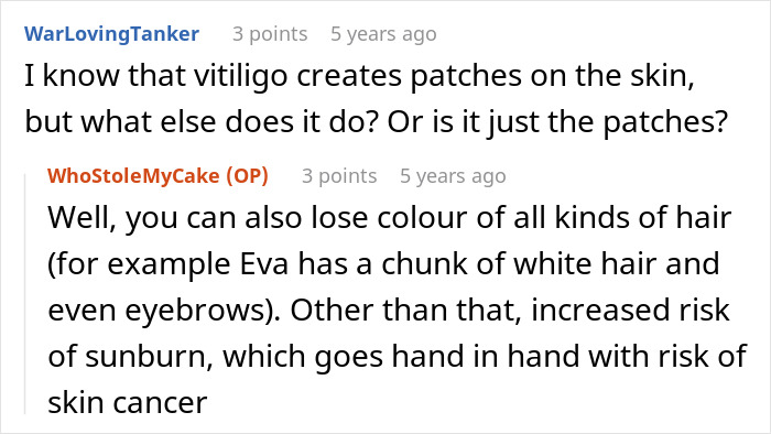 Guy’s Mom Makes His GF’s Vitiligo Her Favorite Insult, Stops Laughing When She Develops It Herself Guy’s Mom Makes His GF’s Vitiligo Her Favorite Insult, Stops Laughing When She Develops It Herself