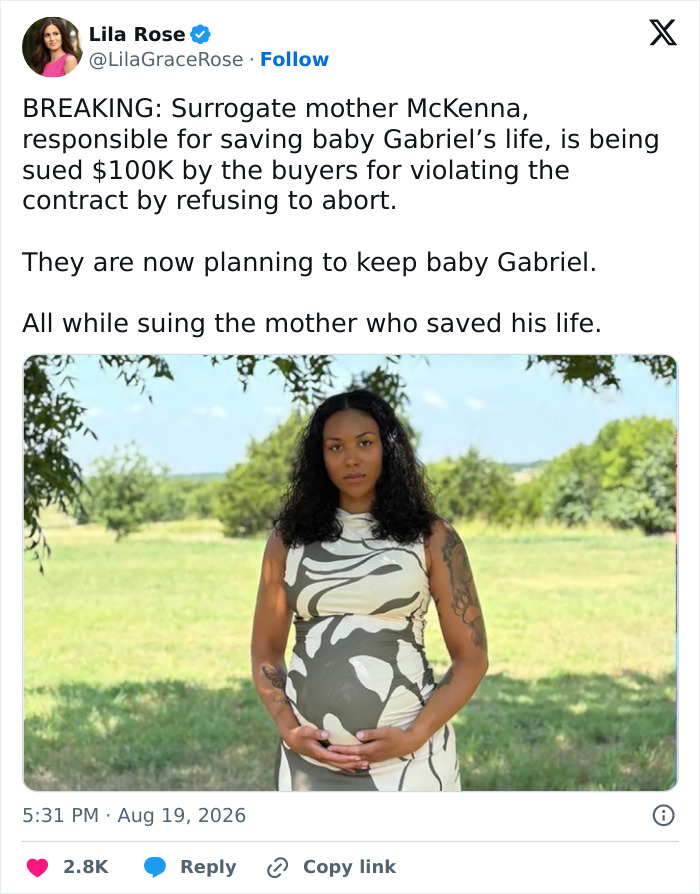Biological Parents Escalate Legal Battle Against Surrogate Who Defied Their Wishes To End Pregnancy Biological Parents Escalate Legal Battle Against Surrogate Who Defied Their Wishes To End Pregnancy