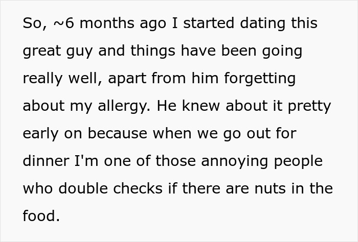 Woman’s Boyfriend Keeps Forgetting About Her Allergy, She Starts Wondering How Many Reminders He Needs