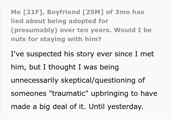 Woman Left In Shock After Uncovering Her Boyfriend’s Decade-Long Lie Woman Left In Shock After Uncovering Her Boyfriend’s Decade-Long Lie