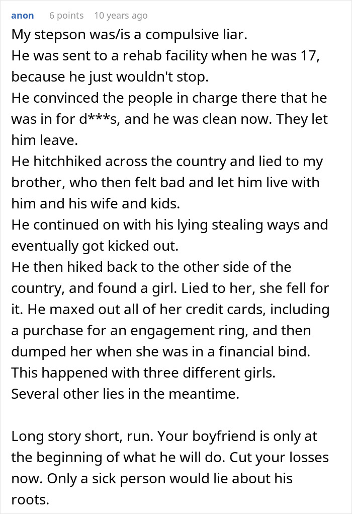 Woman Left In Shock After Uncovering Her Boyfriend’s Decade-Long Lie Woman Left In Shock After Uncovering Her Boyfriend’s Decade-Long Lie