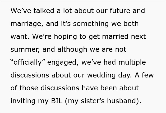 Woman Draws The Line At Her Wedding After Her Family Spends Years Protecting Her Toxic BIL Woman Draws The Line At Her Wedding After Her Family Spends Years Protecting Her Toxic BIL