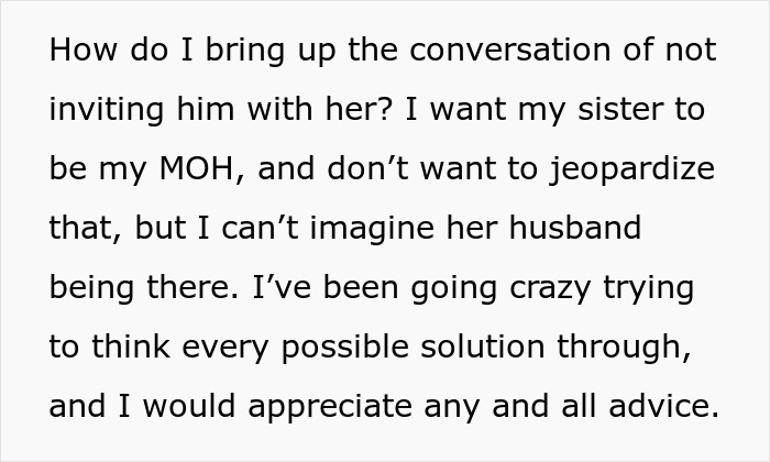 Woman Draws The Line At Her Wedding After Her Family Spends Years Protecting Her Toxic BIL Woman Draws The Line At Her Wedding After Her Family Spends Years Protecting Her Toxic BIL