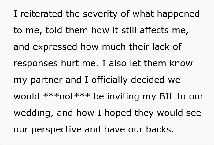 Woman Draws The Line At Her Wedding After Her Family Spends Years Protecting Her Toxic BIL Woman Draws The Line At Her Wedding After Her Family Spends Years Protecting Her Toxic BIL