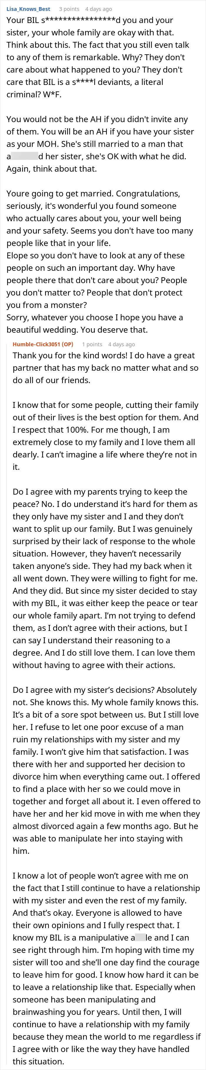 Woman Draws The Line At Her Wedding After Her Family Spends Years Protecting Her Toxic BIL Woman Draws The Line At Her Wedding After Her Family Spends Years Protecting Her Toxic BIL